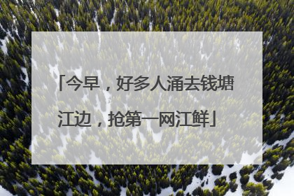 今早，好多人涌去钱塘江边，抢第一网江鲜