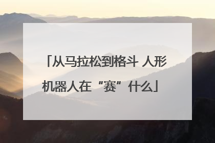 从马拉松到格斗 人形机器人在“赛”什么