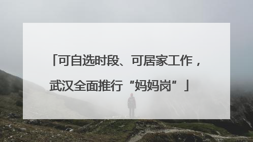 可自选时段、可居家工作，武汉全面推行“妈妈岗”