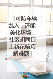 可防车辆乱入，还能美化环境，社区胡同口上新花箱巧解难题