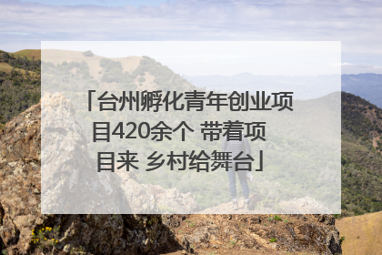 台州孵化青年创业项目420余个 带着项目来 乡村给舞台