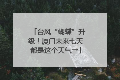 台风“蝴蝶”升级！厦门未来七天都是这个天气→