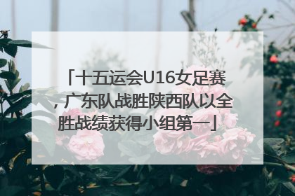 十五运会U16女足赛，广东队战胜陕西队以全胜战绩获得小组第一