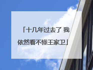 十几年过去了 我依然看不懂王家卫