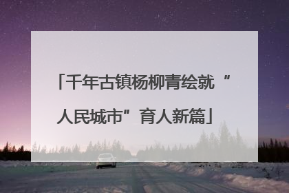 千年古镇杨柳青绘就“人民城市”育人新篇
