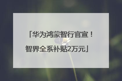 华为鸿蒙智行官宣！智界全系补贴2万元