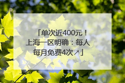 单次近400元！上海一区明确：每人每月免费4次↗