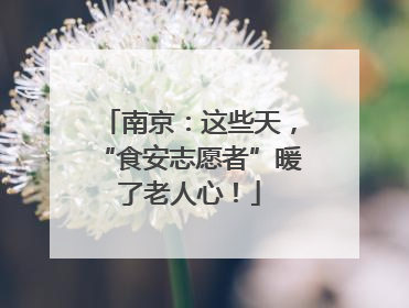 南京：这些天，“食安志愿者”暖了老人心！