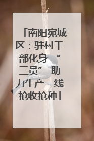 南阳宛城区：驻村干部化身 “三员” 助力生产一线抢收抢种