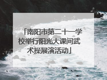 南阳市第二十一学校举行阳光大课间武术操展演活动