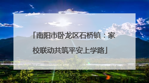 南阳市卧龙区石桥镇：家校联动共筑平安上学路