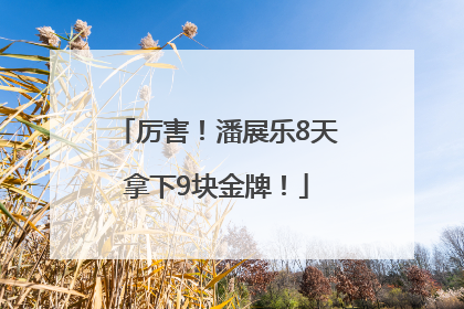 厉害！潘展乐8天拿下9块金牌！