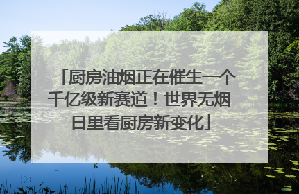 厨房油烟正在催生一个千亿级新赛道！世界无烟日里看厨房新变化