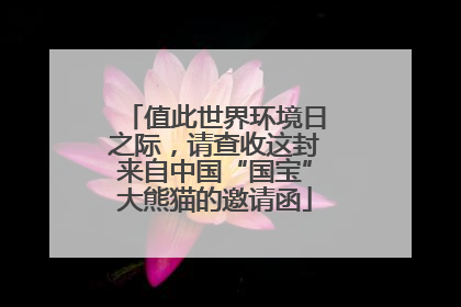 值此世界环境日之际，请查收这封来自中国“国宝”大熊猫的邀请函