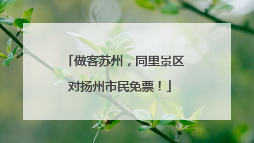 做客苏州，同里景区对扬州市民免票！