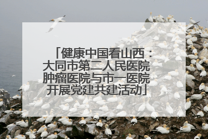 健康中国看山西：大同市第二人民医院肿瘤医院与市一医院开展党建共建活动