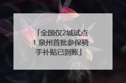 全国仅2城试点！泉州首批参保骑手补贴已到账