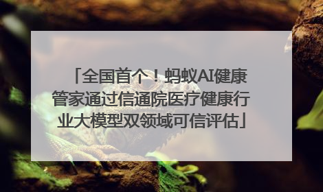 全国首个！蚂蚁AI健康管家通过信通院医疗健康行业大模型双领域可信评估