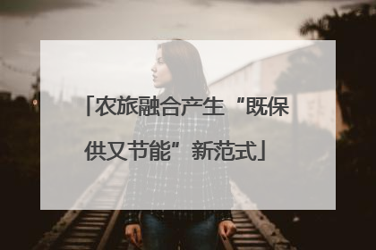 农旅融合产生“既保供又节能”新范式