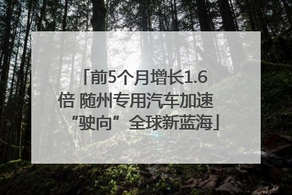 前5个月增长1.6倍 随州专用汽车加速“驶向”全球新蓝海