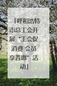 呼和浩特市总工会开展“工会促消费 会员享普惠”活动