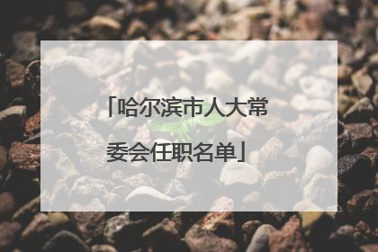 哈尔滨市人大常委会任职名单