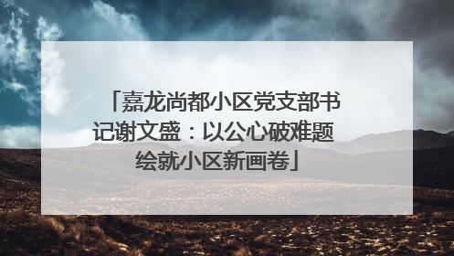 嘉龙尚都小区党支部书记谢文盛：以公心破难题 绘就小区新画卷