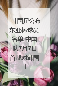 国足公布东亚杯球员名单 中国队7月7日首战对韩国