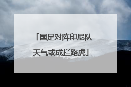 国足对阵印尼队 天气或成拦路虎