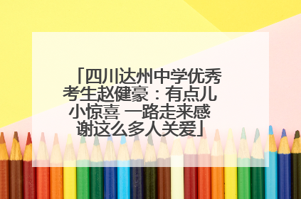 四川达州中学优秀考生赵健豪：有点儿小惊喜 一路走来感谢这么多人关爱