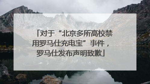 对于“北京多所高校禁用罗马仕充电宝”事件，罗马仕发布声明致歉