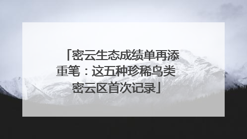 密云生态成绩单再添重笔：这五种珍稀鸟类密云区首次记录