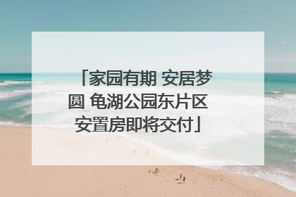 家园有期 安居梦圆 龟湖公园东片区安置房即将交付