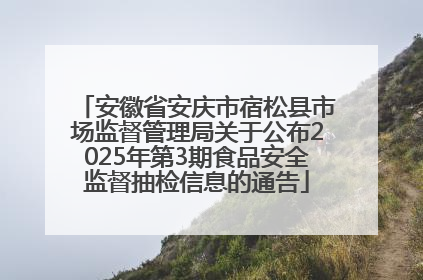 安徽省安庆市宿松县市场监督管理局关于公布2025年第3期食品安全监督抽检信息的通告