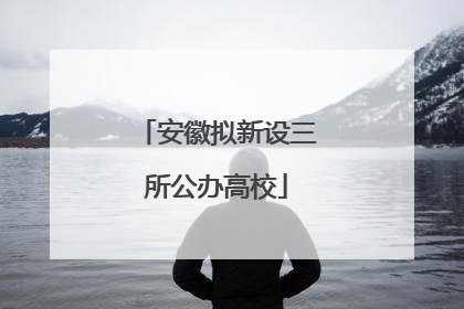 安徽拟新设三所公办高校