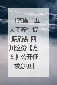 实施“五大工程”提振消费 四川这份《方案》公开征求意见