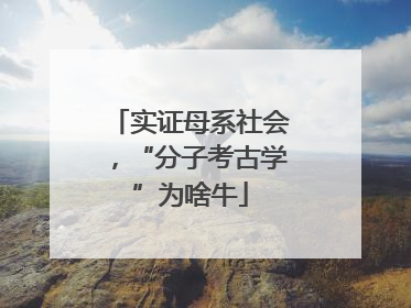 实证母系社会，“分子考古学”为啥牛