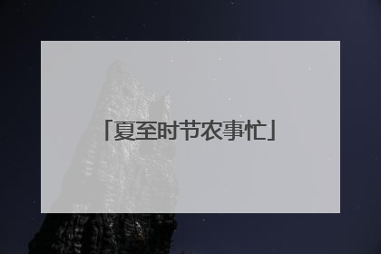 夏至时节农事忙