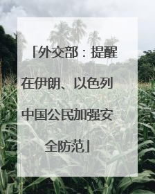 外交部：提醒在伊朗、以色列中国公民加强安全防范