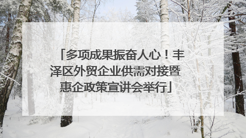 多项成果振奋人心！丰泽区外贸企业供需对接暨惠企政策宣讲会举行