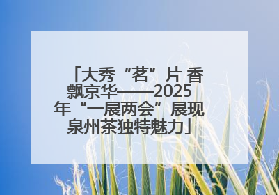 大秀“茗”片 香飘京华——2025年“一展两会”展现泉州茶独特魅力