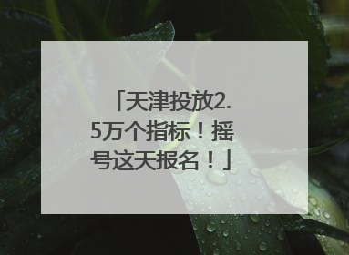 天津投放2.5万个指标！摇号这天报名！