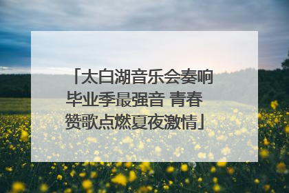 太白湖音乐会奏响毕业季最强音 青春赞歌点燃夏夜激情