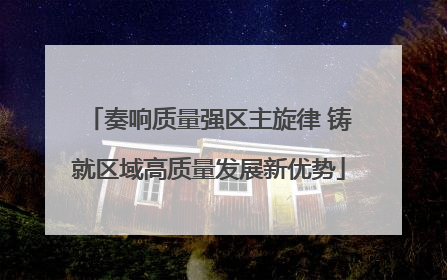 奏响质量强区主旋律 铸就区域高质量发展新优势