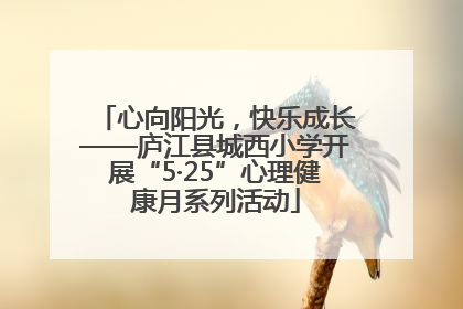 心向阳光，快乐成长——庐江县城西小学开展“5·25”心理健康月系列活动