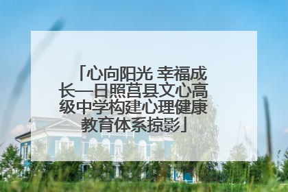 心向阳光 幸福成长—日照莒县文心高级中学构建心理健康教育体系掠影