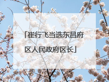 崔行飞当选东昌府区人民政府区长