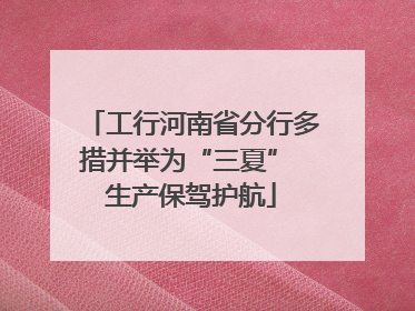 工行河南省分行多措并举为“三夏” 生产保驾护航