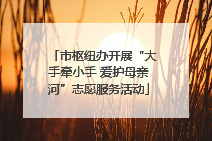 市枢纽办开展“大手牵小手 爱护母亲河”志愿服务活动