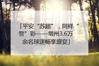 平安“苏超”，同样“警”彩——常州3.6万余名球迷畅享盛宴